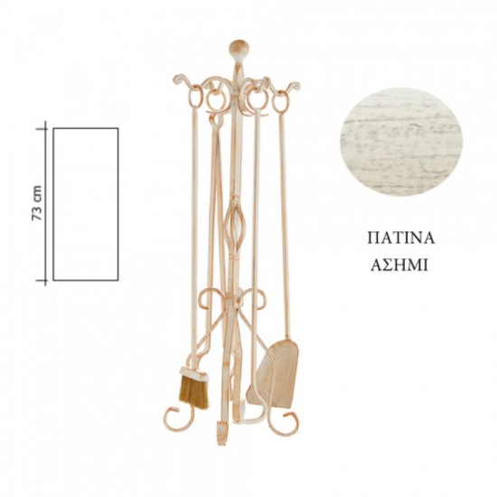 Σετ κρεμανταλάδες zogometal 0683-Β16 σε Κρεμ Πατίνα Ασημί