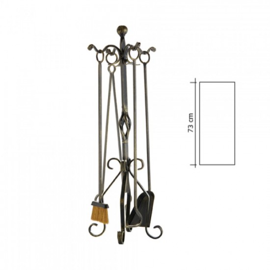 Σετ κρεμανταλάδες zogometal 0683-Β16 σε  Mαύρο Πατίνα Χρυσό